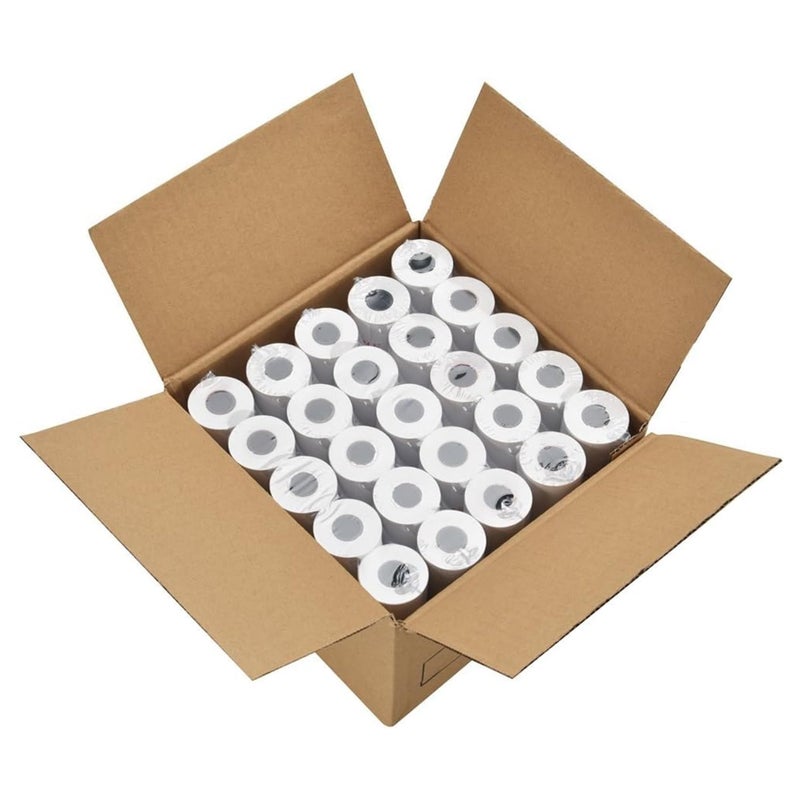 MFLABEL 2 1/4" Thermal Paper Rolls - 50 Rolls of 2.25 x 50' Credit Card Receipt Paper, Compatible with Clover POS, Visa/MasterCard Terminals, & Standard Credit Card Machines - Image 1